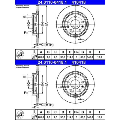 2x Ate Bremsscheiben 281,0mm Voll Hinten Passend Für Mazda Cx-3 24.0110-0418.1: Bremsscheibe A.b.s.: 18543 Abakus: 23104305 Ackoja: A3240015 Aisin: E6 2x Ate Bremsscheiben 281,0mm Voll Hinten Passend Für Mazda Cx-3 24.0110-0418.1: Bremsscheibe A.b.s.: 18543 Abakus: 23104305 Ackoja: A3240015 Aisin: E6
