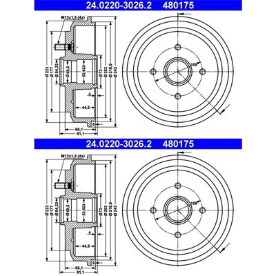 2x Ate 203,0mm Bremstrommeln Hinten Passend Für Ford Fiesta Fusion Links+rechts: Bremstrommel A.b.s.: 7178s A.b.s.: 7178sc Ashika: 56000303c Ate: 2402 2x Ate 203,0mm Bremstrommeln Hinten Passend Für Ford Fiesta Fusion Links+rechts: Bremstrommel A.b.s.: 7178s A.b.s.: 7178sc Ashika: 56000303c Ate: 2402