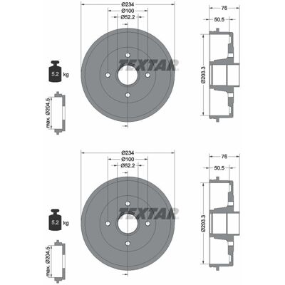 2x Textar 203,3mm Bremstrommeln Hinten Passend Für Dacia Logan Sandero Renault: Bremstrommel A.b.s.: 2482s A.b.s.: 2698s A.b.s.: 2698sc Abakus: 231060 2x Textar 203,3mm Bremstrommeln Hinten Passend Für Dacia Logan Sandero Renault: Bremstrommel A.b.s.: 2482s A.b.s.: 2698s A.b.s.: 2698sc Abakus: 231060