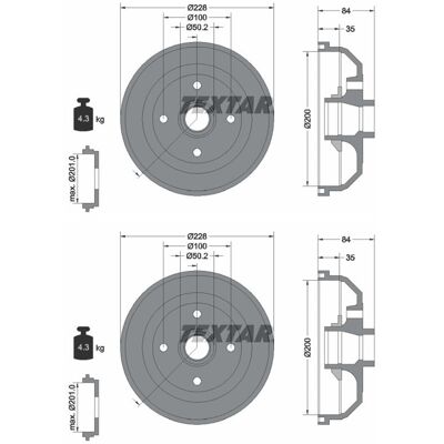 2x Textar 200mm Bremstrommeln Hinten Passend Für Chevrolet Corsa Opel Corsa: Bremstrommel A.b.s.: 2407s A.b.s.: 2407sc Aic: 53691 Ashika: 56000406c At 2x Textar 200mm Bremstrommeln Hinten Passend Für Chevrolet Corsa Opel Corsa: Bremstrommel A.b.s.: 2407s A.b.s.: 2407sc Aic: 53691 Ashika: 56000406c At