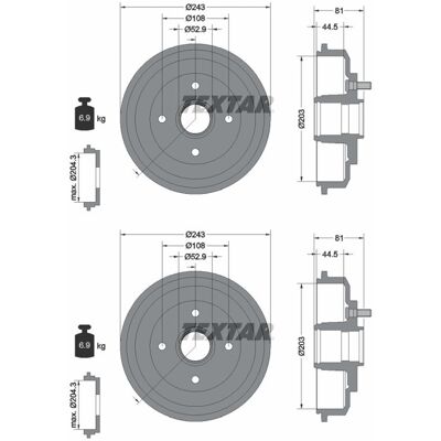 2x Textar 203mm Bremstrommeln Hinten Passend Für Ford Fiesta Fusion Mazda 2: Bremstrommel A.b.s.: 7178s A.b.s.: 7178sc Ashika: 56000303c Ate: 24022030 2x Textar 203mm Bremstrommeln Hinten Passend Für Ford Fiesta Fusion Mazda 2: Bremstrommel A.b.s.: 7178s A.b.s.: 7178sc Ashika: 56000303c Ate: 24022030