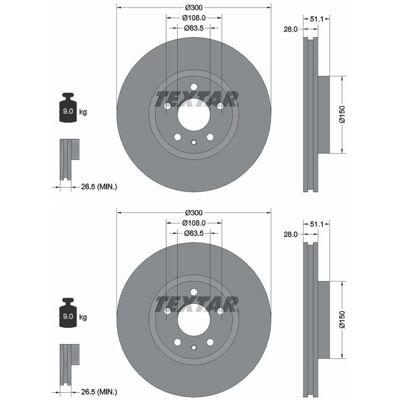 2x Textar Bremsscheiben Vorne 300mm Innenbelüftet Passend Für Ford Mondeo: Bremsscheibe A.b.s.: 18454 Abakus: 23103156 Abakus: 231031562 Aisin: K6f162 2x Textar Bremsscheiben Vorne 300mm Innenbelüftet Passend Für Ford Mondeo: Bremsscheibe A.b.s.: 18454 Abakus: 23103156 Abakus: 231031562 Aisin: K6f162