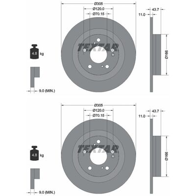 2x Textar Bremsscheiben Hinten 305mm Voll Passend Für Honda Civic 92308403: Bremsscheibe A.b.s.: 18691 Brembo: 08d71311 Brembo: 08d7131s Delphi: Bg499 2x Textar Bremsscheiben Hinten 305mm Voll Passend Für Honda Civic 92308403: Bremsscheibe A.b.s.: 18691 Brembo: 08d71311 Brembo: 08d7131s Delphi: Bg499