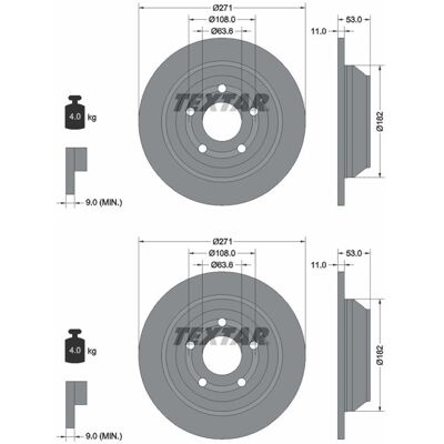 2x Textar Bremsscheiben Hinten 271mm Voll Passend Für Ford Puma 92327403: Bremsscheibe A.b.s.: 18853 Abakus: 23104271 Ate: 24011101971 Blue Print: Adb 2x Textar Bremsscheiben Hinten 271mm Voll Passend Für Ford Puma 92327403: Bremsscheibe A.b.s.: 18853 Abakus: 23104271 Ate: 24011101971 Blue Print: Adb