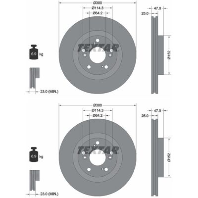 2x Textar Bremsscheiben Vorne 300mm Innenbelüftet Passend Für Honda Civic: Bremsscheibe A.b.s.: 17560 Aisin: C6f1366s Ap Xenergy: X602473 Ashika: 6004 2x Textar Bremsscheiben Vorne 300mm Innenbelüftet Passend Für Honda Civic: Bremsscheibe A.b.s.: 17560 Aisin: C6f1366s Ap Xenergy: X602473 Ashika: 6004