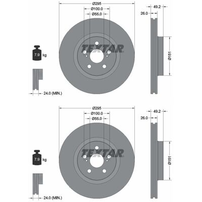 2x Textar Bremsscheiben Vorne 295mm Innenbelüftet Passend Für Toyota Avensis: Bremsscheibe A.b.s.: 17510 Abakus: 23103088 Abakus: 231030882 Aisin: A6f 2x Textar Bremsscheiben Vorne 295mm Innenbelüftet Passend Für Toyota Avensis: Bremsscheibe A.b.s.: 17510 Abakus: 23103088 Abakus: 231030882 Aisin: A6f