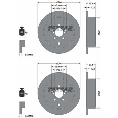 2x Textar Bremsscheiben Hinten 286mm Voll Passend Für Toyota Gt 92200000: Bremsscheibe A.b.s.: 18156 Aisin: F6r091s Ashika: 6107708c Ate: 24011003661 2x Textar Bremsscheiben Hinten 286mm Voll Passend Für Toyota Gt 92200000: Bremsscheibe A.b.s.: 18156 Aisin: F6r091s Ashika: 6107708c Ate: 24011003661