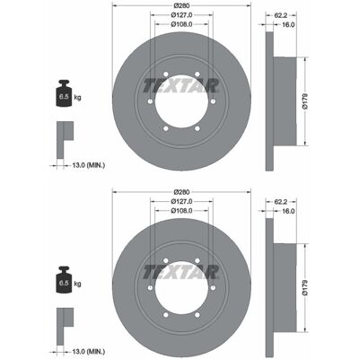 2x Textar Bremsscheiben Hinten 280mm Voll Passend Für Nissan Cabstar Nt400: Bremsscheibe A.b.s.: 18416 Aisin: A6r2011s Ashika: 6101107c Ate: 240116013 2x Textar Bremsscheiben Hinten 280mm Voll Passend Für Nissan Cabstar Nt400: Bremsscheibe A.b.s.: 18416 Aisin: A6r2011s Ashika: 6101107c Ate: 240116013