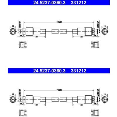 2x Ate Bremsschläuche Vorne Passend Für Audi A8 Vw Passat Links+rechts: Bremsschlauch A.b.s.: Sl4885 Ate: 24523703603 Automega: 120027610 Bogap: A3124 2x Ate Bremsschläuche Vorne Passend Für Audi A8 Vw Passat Links+rechts: Bremsschlauch A.b.s.: Sl4885 Ate: 24523703603 Automega: 120027610 Bogap: A3124