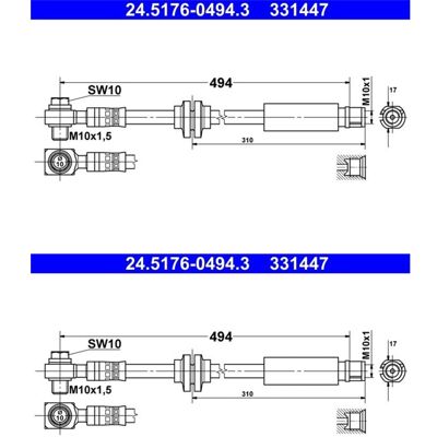 2x Ate Bremsschläuche Vorne Passend Für Chevrolet Malibu Opel Insignia Saab 9-5: Bremsschlauch A.b.s.: Sl6588 Ate: 24517604943 Bosch: 1987481809 Bremb 2x Ate Bremsschläuche Vorne Passend Für Chevrolet Malibu Opel Insignia Saab 9-5: Bremsschlauch A.b.s.: Sl6588 Ate: 24517604943 Bosch: 1987481809 Bremb