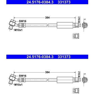 2x Ate Bremsschläuche Hinten Passend Für Chevrolet Malibu Opel Insignia Saab: Bremsschlauch A.b.s.: Sl6297 Ate: 24517603843 Bosch: 1987481545 Brembo: 2x Ate Bremsschläuche Hinten Passend Für Chevrolet Malibu Opel Insignia Saab: Bremsschlauch A.b.s.: Sl6297 Ate: 24517603843 Bosch: 1987481545 Brembo: