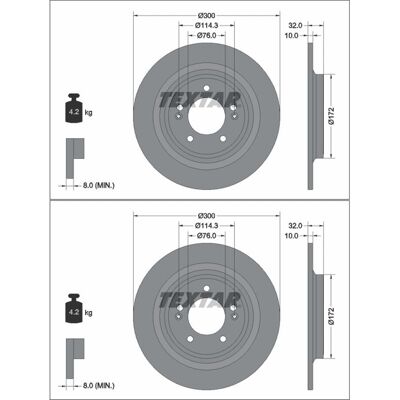 2x Textar Bremsscheiben 300mm Voll Hinten Passend Für Hyundai Tucson Kia: Bremsscheibe A.b.s.: 18903 Ashika: 610hh25c Ate: 24011004321 Blue Print: Adb 2x Textar Bremsscheiben 300mm Voll Hinten Passend Für Hyundai Tucson Kia: Bremsscheibe A.b.s.: 18903 Ashika: 610hh25c Ate: 24011004321 Blue Print: Adb