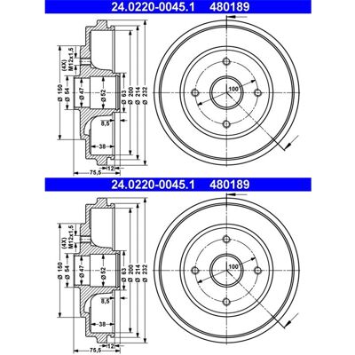 2x Ate Bremstrommeln 200,0mm Hinten Passend Für Opel Agila 24.0220-0045.1: Bremstrommel A.b.s.: 2915s Ashika: 56000401c Ate: 24022000451 Bosch: 098647 2x Ate Bremstrommeln 200,0mm Hinten Passend Für Opel Agila 24.0220-0045.1: Bremstrommel A.b.s.: 2915s Ashika: 56000401c Ate: 24022000451 Bosch: 098647