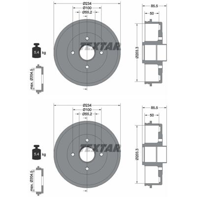 2x Textar Bremstrommeln 203,3mm Hinten Passend Für Renault Laguna 94019600: Bremstrommel A.b.s.: 2833s Ashika: 56000702c Ate: 24022030121 Bosch: 09864 2x Textar Bremstrommeln 203,3mm Hinten Passend Für Renault Laguna 94019600: Bremstrommel A.b.s.: 2833s Ashika: 56000702c Ate: 24022030121 Bosch: 09864
