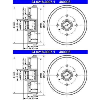 2x Ate Bremstrommeln 180,0mm Hinten Passend Für Audi 50 80 Coupe Seat Arosa: Bremstrommel A.b.s.: 7169s Aic: 52645 Ashika: 56000901c Ate: 24021800071 2x Ate Bremstrommeln 180,0mm Hinten Passend Für Audi 50 80 Coupe Seat Arosa: Bremstrommel A.b.s.: 7169s Aic: 52645 Ashika: 56000901c Ate: 24021800071