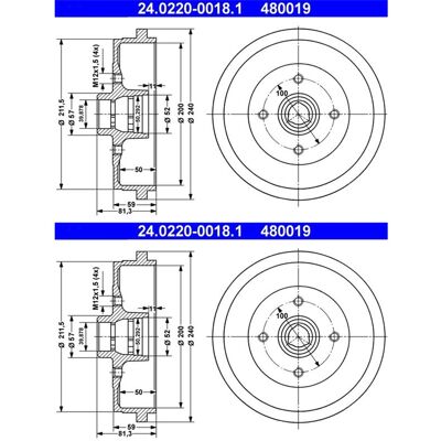 2x Ate Bremstrommeln 200,0mm Hinten Passend Für Audi 80 Coupe Seat Cordoba: Bremstrommel A.b.s.: 2325s A.b.s.: 2473s Aic: 52993 Ap Xenergy: X654127 As 2x Ate Bremstrommeln 200,0mm Hinten Passend Für Audi 80 Coupe Seat Cordoba: Bremstrommel A.b.s.: 2325s A.b.s.: 2473s Aic: 52993 Ap Xenergy: X654127 As
