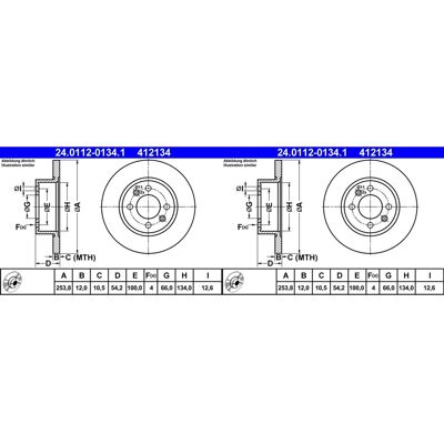 2x Ate Bremsscheiben 253,8mm Voll Hinten Passend Für Renault 18 25 Espace Fuego: Bremsscheibe A.b.s.: 15959 Aisin: B6r1958s Ate: 24011201341 Bosch: 09 2x Ate Bremsscheiben 253,8mm Voll Hinten Passend Für Renault 18 25 Espace Fuego: Bremsscheibe A.b.s.: 15959 Aisin: B6r1958s Ate: 24011201341 Bosch: 09