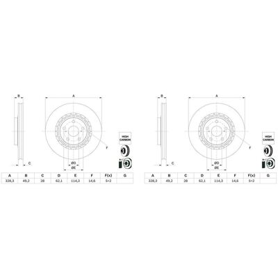 2x Bosch Bremsscheiben Ø328,3mm Vorne Passend Für Lexus Nx Rx Toyota Highlander: Bremsscheibe A.b.s.: 18408 Ackoja: A7040024 Aisin: A6f147s Aisin: A6f 2x Bosch Bremsscheiben Ø328,3mm Vorne Passend Für Lexus Nx Rx Toyota Highlander: Bremsscheibe A.b.s.: 18408 Ackoja: A7040024 Aisin: A6f147s Aisin: A6f