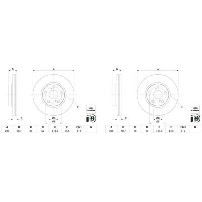 Bosch Modell 0 986 479 G67 Bremsscheibe - Bremsscheibe Bosch Modell 0 986 479 G67 Bremsscheibe - Bremsscheibe