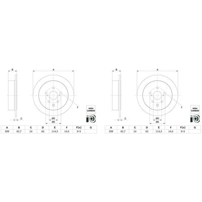 2x Bosch Bremsscheiben Ø309mm Hinten Passend Für Toyota Sienna 0 986 479 G61: Bremsscheibe A.b.s.: 18705 Ashika: 6102268c Blue Print: Adt343276 Bosch: 2x Bosch Bremsscheiben Ø309mm Hinten Passend Für Toyota Sienna 0 986 479 G61: Bremsscheibe A.b.s.: 18705 Ashika: 6102268c Blue Print: Adt343276 Bosch: