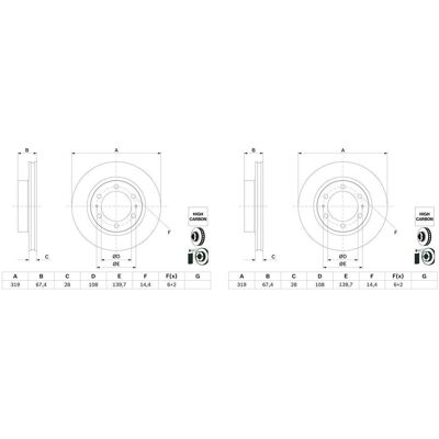 2x Bosch Bremsscheiben Ø319mm Vorne Passend Für Toyota Fortuner Hilux 0 986 47: Bremsscheibe A.b.s.: 18624 Abakus: 23103380 Ackoja: A7040025 Aisin: A6 2x Bosch Bremsscheiben Ø319mm Vorne Passend Für Toyota Fortuner Hilux 0 986 47: Bremsscheibe A.b.s.: 18624 Abakus: 23103380 Ackoja: A7040025 Aisin: A6