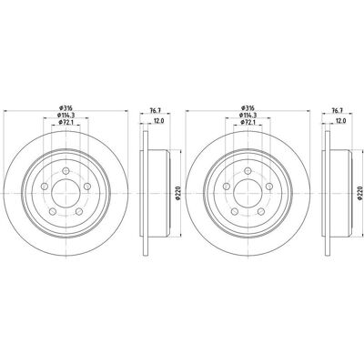 2x Hella Bremsscheiben 316mm Hinten Passend Für Dodge Nitro Jeep Cherokee: Bremsscheibe A.b.s.: 18019 Ashika: 6100008c Blue Print: Ada104319 Bosch: 09 2x Hella Bremsscheiben 316mm Hinten Passend Für Dodge Nitro Jeep Cherokee: Bremsscheibe A.b.s.: 18019 Ashika: 6100008c Blue Print: Ada104319 Bosch: 09