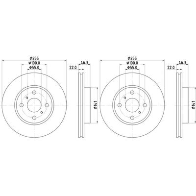 Hella Pagid 255mm belüftete Bremsscheibe - Autoteile Hella Pagid 255mm belüftete Bremsscheibe - Autoteile