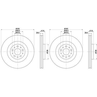 2x Hella Bremsscheiben 305mm Vorne Passend Für Fiat 500l Doblo Opel Combo: Bremsscheibe A.b.s.: 18173 Abakus: 23103076 Abakus: 231030762 Ap Xenergy: X 2x Hella Bremsscheiben 305mm Vorne Passend Für Fiat 500l Doblo Opel Combo: Bremsscheibe A.b.s.: 18173 Abakus: 23103076 Abakus: 231030762 Ap Xenergy: X