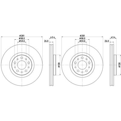 2x Hella Bremsscheiben 281mm Vorne Passend Für Fiat Tipo 56048pro: Bremsscheibe A.b.s.: 18585 Abakus: 23103369 Ap Xenergy: X602925 Ashika: 60000167c A 2x Hella Bremsscheiben 281mm Vorne Passend Für Fiat Tipo 56048pro: Bremsscheibe A.b.s.: 18585 Abakus: 23103369 Ap Xenergy: X602925 Ashika: 60000167c A