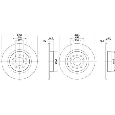 2x Hella Bremsscheiben 264mm Hinten Passend Für Fiat 500l Tipo 55717pro: Bremsscheibe A.b.s.: 18204 A.b.s.: 18391 Abakus: 23104152 Abakus: 231041522 A 2x Hella Bremsscheiben 264mm Hinten Passend Für Fiat 500l Tipo 55717pro: Bremsscheibe A.b.s.: 18204 A.b.s.: 18391 Abakus: 23104152 Abakus: 231041522 A