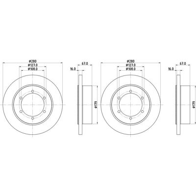 2x Hella Bremsscheiben 280mm Hinten Passend Für Nissan Cabstar Nt400 5604: Bremsscheibe A.b.s.: 18417 Aisin: A6r2012s Ashika: 6101109c Ate: 2401160131 2x Hella Bremsscheiben 280mm Hinten Passend Für Nissan Cabstar Nt400 5604: Bremsscheibe A.b.s.: 18417 Aisin: A6r2012s Ashika: 6101109c Ate: 2401160131