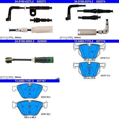 Ate Bremsbeläge Vorne + Hinten Passend Für Bmw 5er E60 E61 + 6er E63 E64: Warnkontakt, Bremsbelagverschleiß 3rg: 94506 A.b.s.: 39653 Abakus: 12010065 Ate Bremsbeläge Vorne + Hinten Passend Für Bmw 5er E60 E61 + 6er E63 E64: Warnkontakt, Bremsbelagverschleiß 3rg: 94506 A.b.s.: 39653 Abakus: 12010065