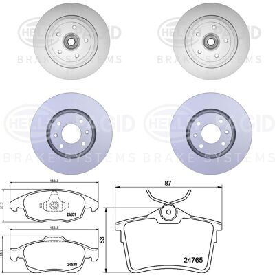 Hella Bremsenset Vorne+hinten Passend Für Citroen Berlingo Peugeot Partner: Bremsscheibe A.b.s.: 17835 A.b.s.: 17835c Abakus: 23104012 Abakus: 2310401 Hella Bremsenset Vorne+hinten Passend Für Citroen Berlingo Peugeot Partner: Bremsscheibe A.b.s.: 17835 A.b.s.: 17835c Abakus: 23104012 Abakus: 2310401