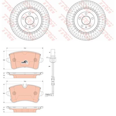 TRW Bremsscheiben und Beläge - 330mm belüftet - Schwarz - Audi A8 TRW Bremsscheiben und Beläge - 330mm belüftet - Schwarz - Audi A8