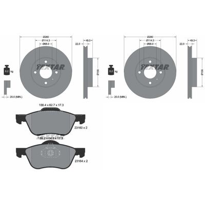 TEXTAR - 280mm Scheiben - Nissan Primera P11 - Vorne - Disc TEXTAR - 280mm Scheiben - Nissan Primera P11 - Vorne - Disc