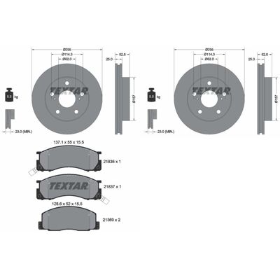 Textar Bremsscheiben 255mm + Beläge Vorne Passend Für Toyota Previa R1: Bremsscheibe A.b.s.: 16231 Ashika: 6002280c Ate: 24012501161 Blue Print: Adt34 Textar Bremsscheiben 255mm + Beläge Vorne Passend Für Toyota Previa R1: Bremsscheibe A.b.s.: 16231 Ashika: 6002280c Ate: 24012501161 Blue Print: Adt34
