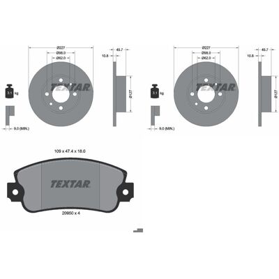 Textar Bremsscheiben 227mm + Beläge Vorne Passend Für Fiat Panda 141 Marbella: Bremsbelagsatz, Scheibenbremse A.b.s.: 36518 Ap Xenergy: X40115 Ashika: Textar Bremsscheiben 227mm + Beläge Vorne Passend Für Fiat Panda 141 Marbella: Bremsbelagsatz, Scheibenbremse A.b.s.: 36518 Ap Xenergy: X40115 Ashika: