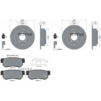 Textar Bremsscheiben 283mm + Bremsbeläge Hinten Passend Für Kia Opirus Gh: Bremsbelagsatz, Scheibenbremse A.b.s.: 37247 A.b.s.: 37252 Abakus: 23102054 Textar Bremsscheiben 283mm + Bremsbeläge Hinten Passend Für Kia Opirus Gh: Bremsbelagsatz, Scheibenbremse A.b.s.: 37247 A.b.s.: 37252 Abakus: 23102054