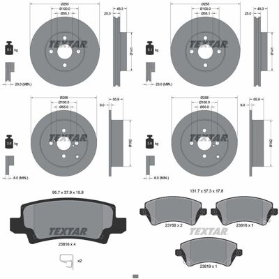Textar Bremsscheiben + Beläge Vorne + Hinten Passend Für Toyota Corolla E12: Bremsbelagsatz, Scheibenbremse A.b.s.: 37405 Abakus: 23101083 Ackoja: A70 Textar Bremsscheiben + Beläge Vorne + Hinten Passend Für Toyota Corolla E12: Bremsbelagsatz, Scheibenbremse A.b.s.: 37405 Abakus: 23101083 Ackoja: A70