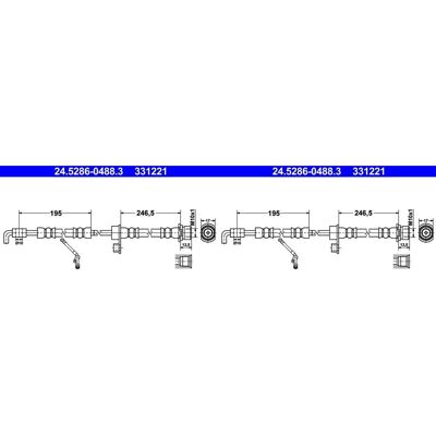 2x Ate Bremsschläuche Vorne Passend Für Daihatsu Charade Toyota Yaris: Bremsschlauch A.b.s.: Sl6286 Ate: 24528604883 Blue Print: Adt353361 Bosch: 1987 2x Ate Bremsschläuche Vorne Passend Für Daihatsu Charade Toyota Yaris: Bremsschlauch A.b.s.: Sl6286 Ate: 24528604883 Blue Print: Adt353361 Bosch: 1987