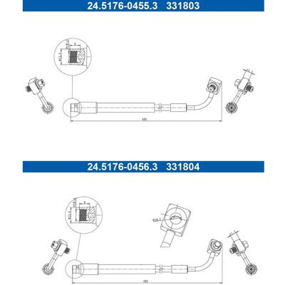 2x Ate Bremsschlauch Hinten Links+rechts Passend Für Opel Mokka: Bremsschlauch A.b.s.: Sl6646 Ate: 24517604553 Cofle: 92bhop090 Delphi: Lh7384 Febi Bi 2x Ate Bremsschlauch Hinten Links+rechts Passend Für Opel Mokka: Bremsschlauch A.b.s.: Sl6646 Ate: 24517604553 Cofle: 92bhop090 Delphi: Lh7384 Febi Bi