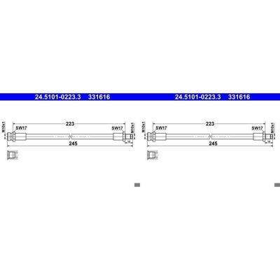 2x Ate Bremsschläuche Hinten Außen Am Bremssattel Passend Für Mitsubishi Asx Lan: Bremsschlauch A.b.s.: Sl6614 Ate: 24510102233 Blue Print: Adc45399 C 2x Ate Bremsschläuche Hinten Außen Am Bremssattel Passend Für Mitsubishi Asx Lan: Bremsschlauch A.b.s.: Sl6614 Ate: 24510102233 Blue Print: Adc45399 C