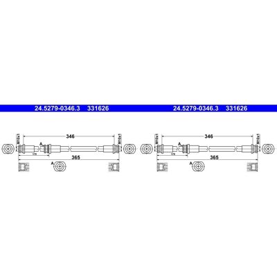 2x Ate Bremsschlauch Bremsschläuche Hinten Links+rechts: Bremsschlauch A.b.s.: Sl4249 Ate: 24527903463 Brembo: T79035 Car: Tf3210 Cofle: 92bhsu030 Cor 2x Ate Bremsschlauch Bremsschläuche Hinten Links+rechts: Bremsschlauch A.b.s.: Sl4249 Ate: 24527903463 Brembo: T79035 Car: Tf3210 Cofle: 92bhsu030 Cor