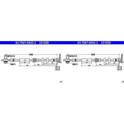 2x Ate Bremsschlauch Vorne Passend Für Audi A1 Seat Ibiza Toledo Skoda Fabia Rap: Bremsschlauch A.b.s.: Sl1121 Ate: 83784705433 Automega: 120025910 Bo 2x Ate Bremsschlauch Vorne Passend Für Audi A1 Seat Ibiza Toledo Skoda Fabia Rap: Bremsschlauch A.b.s.: Sl1121 Ate: 83784705433 Automega: 120025910 Bo
