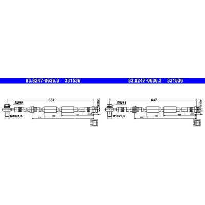 2x Ate Bremsschlauch Vorne Passend Für Audi A3 Q2 Q3 Tt Cupra Ateca Formentor Le: Bremsschlauch A.b.s.: Sl6596 Aic: 78666 Aravolt: Ar000494 Ate: 83824 2x Ate Bremsschlauch Vorne Passend Für Audi A3 Q2 Q3 Tt Cupra Ateca Formentor Le: Bremsschlauch A.b.s.: Sl6596 Aic: 78666 Aravolt: Ar000494 Ate: 83824