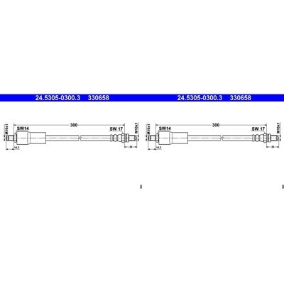 ATE - SL4915 - Länge 300 mm - M10x1 - Bremsschlauch ATE - SL4915 - Länge 300 mm - M10x1 - Bremsschlauch