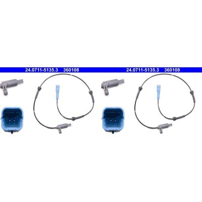2x Ate Abs-sensor Raddrehzahl Hinten Links+rechts Passend Für Peugeot 206: Sensor, Raddrehzahl A.b.s.: 30284 Abakus: 12003182 Ate: 24071151353 Autofre 2x Ate Abs-sensor Raddrehzahl Hinten Links+rechts Passend Für Peugeot 206: Sensor, Raddrehzahl A.b.s.: 30284 Abakus: 12003182 Ate: 24071151353 Autofre