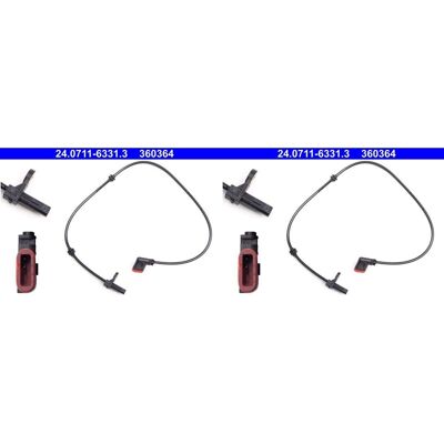 2x Ate Abs-sensor Raddrehzahl Hinten Passend Für Mercedes-benz S-klasse: Sensor, Raddrehzahl A.b.s.: 30434 Abakus: 12003061 Aic: 72010 Ate: 2407116331 2x Ate Abs-sensor Raddrehzahl Hinten Passend Für Mercedes-benz S-klasse: Sensor, Raddrehzahl A.b.s.: 30434 Abakus: 12003061 Aic: 72010 Ate: 2407116331