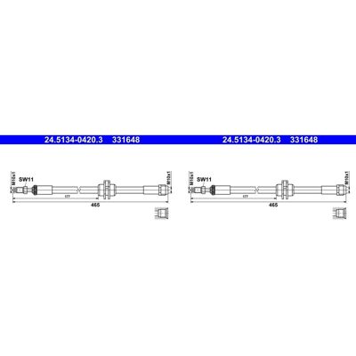 2x Ate Bremsschlauch 465mm Vorne Passend Für Bmw 1 2 X1 X2 Mini Cooper: Bremsschlauch A.b.s.: Sl6734 Ate: 24513404203 Bmw: 34306854263 Bmw: 3430689445 2x Ate Bremsschlauch 465mm Vorne Passend Für Bmw 1 2 X1 X2 Mini Cooper: Bremsschlauch A.b.s.: Sl6734 Ate: 24513404203 Bmw: 34306854263 Bmw: 3430689445