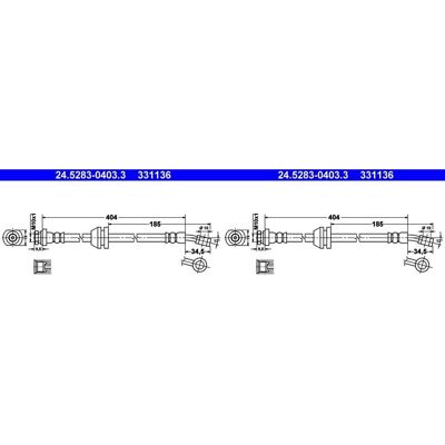 2x Ate Bremsschlauch 404mm Vorne Passend Für Chevrolet Matiz Spark Daewoo Matiz: Bremsschlauch A.b.s.: Sl4948 Ate: 24528304033 Blue Print: Adg05327 Bo 2x Ate Bremsschlauch 404mm Vorne Passend Für Chevrolet Matiz Spark Daewoo Matiz: Bremsschlauch A.b.s.: Sl4948 Ate: 24528304033 Blue Print: Adg05327 Bo